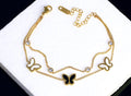 22K Gold Plated Stainless Steel Butterfly Bracelet
