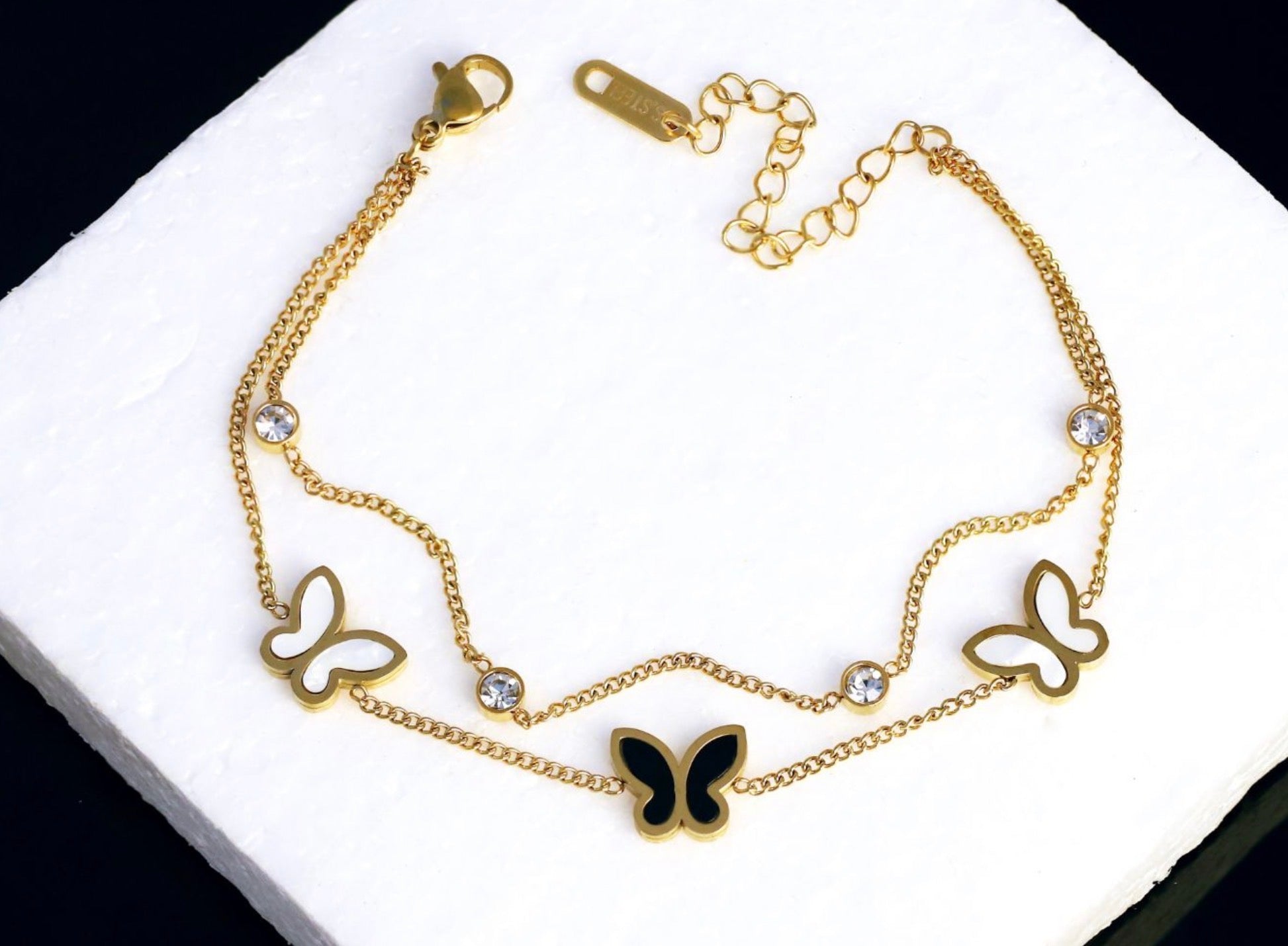 22K Gold Plated Stainless Steel Butterfly Bracelet